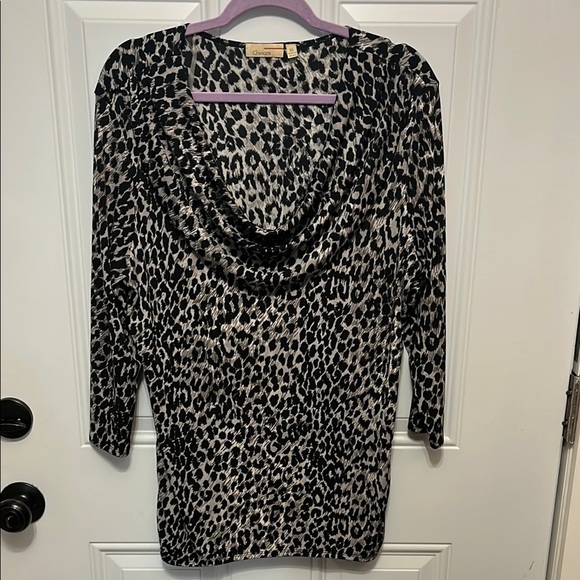 Leopard Print Women's Cowl Neck Top XL - Picture 1 of 6